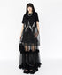 Black Mesh Layered Skirt